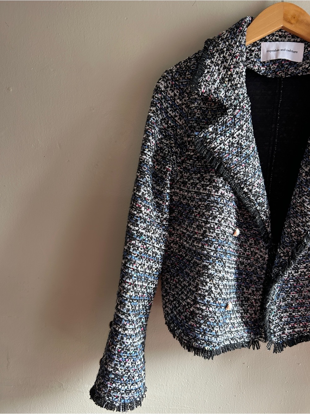 Cupcakes and Cashmere Womens Tweed Blazer Jackets Cropped, Medium *Read* - Picture 4 of 13